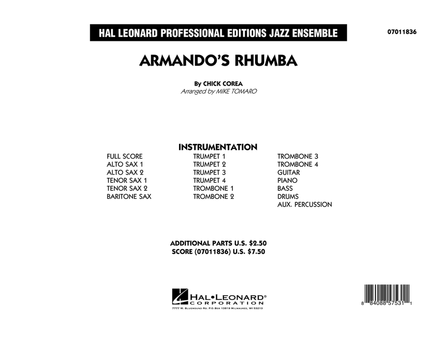 Armando's Rhumba - Conductor Score (Full Score) Jazz Ensemble scores gallery preview page 1