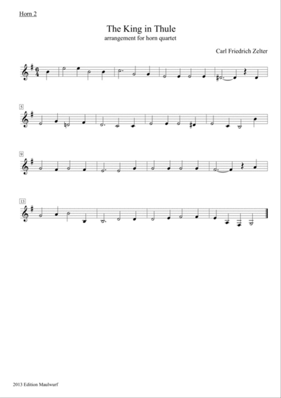 The King in Thule Brass Quartet scores gallery preview page 3