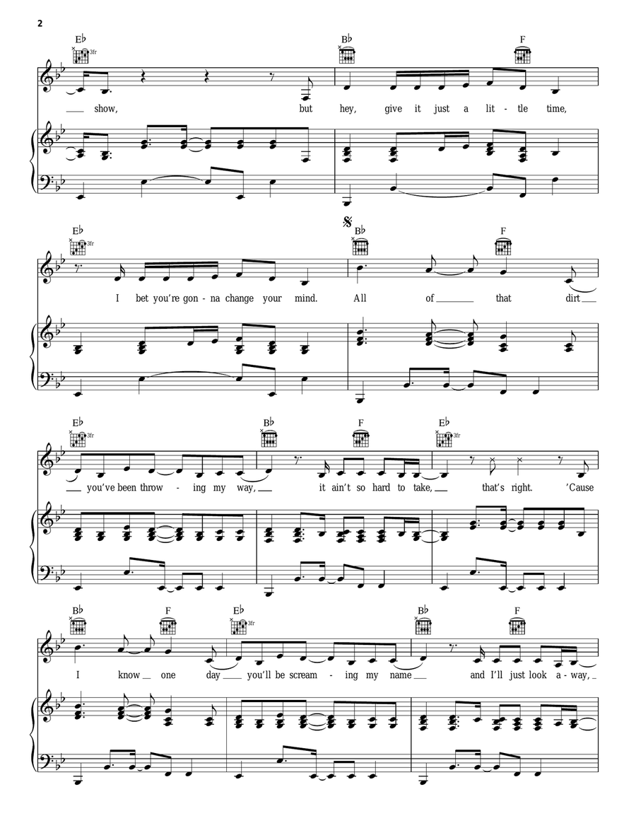Loser Like Me Loser Like Me Piano, Vocal, Guitar scores gallery preview page 2
