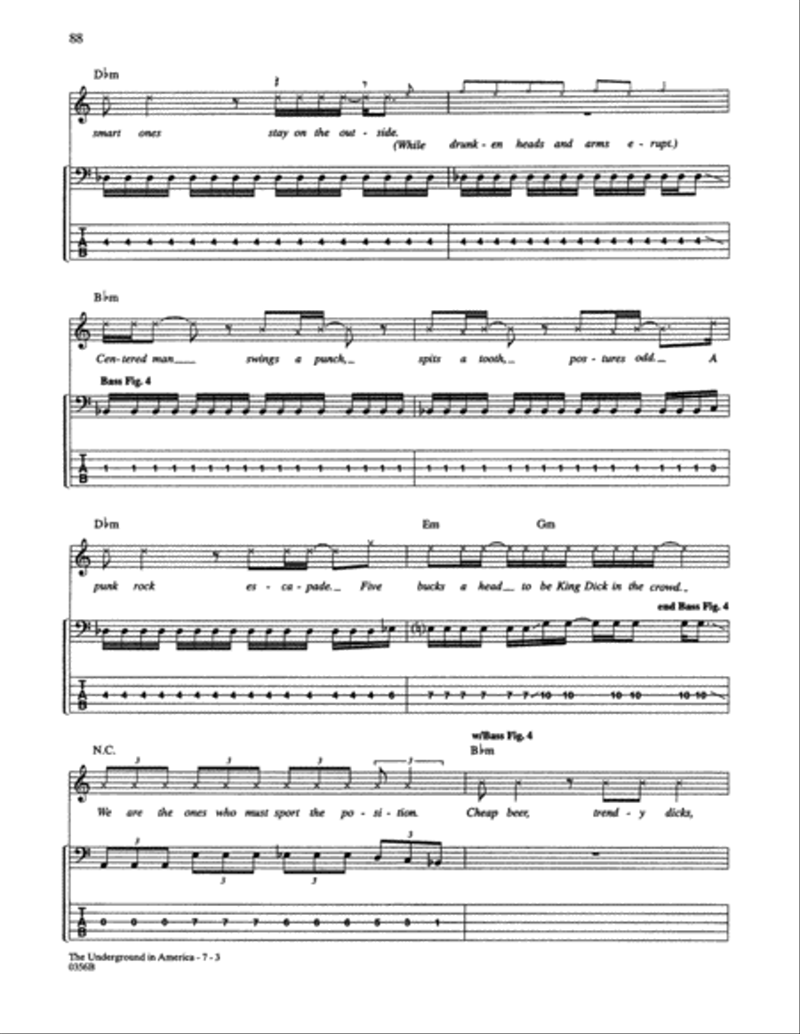 The Underground In America Guitar Tablature scores gallery preview page 3