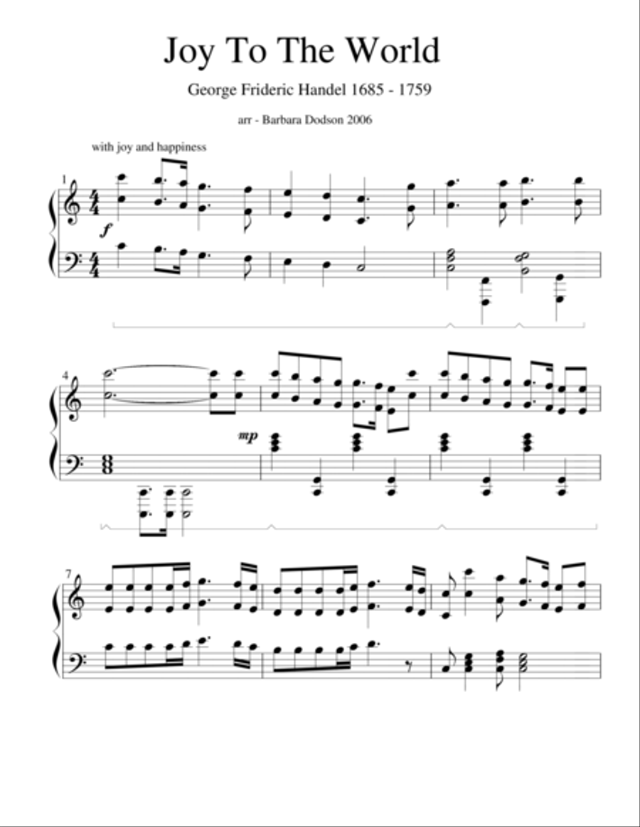 Joy To The World Joy To The World Piano Solo scores gallery preview page 1