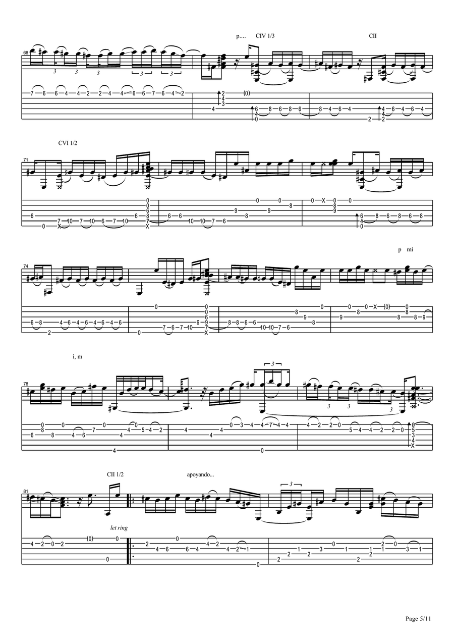 Vicente Amigo - Ciudad De Las Ideas - 7 - Cordoba Acoustic Guitar scores gallery preview page 5