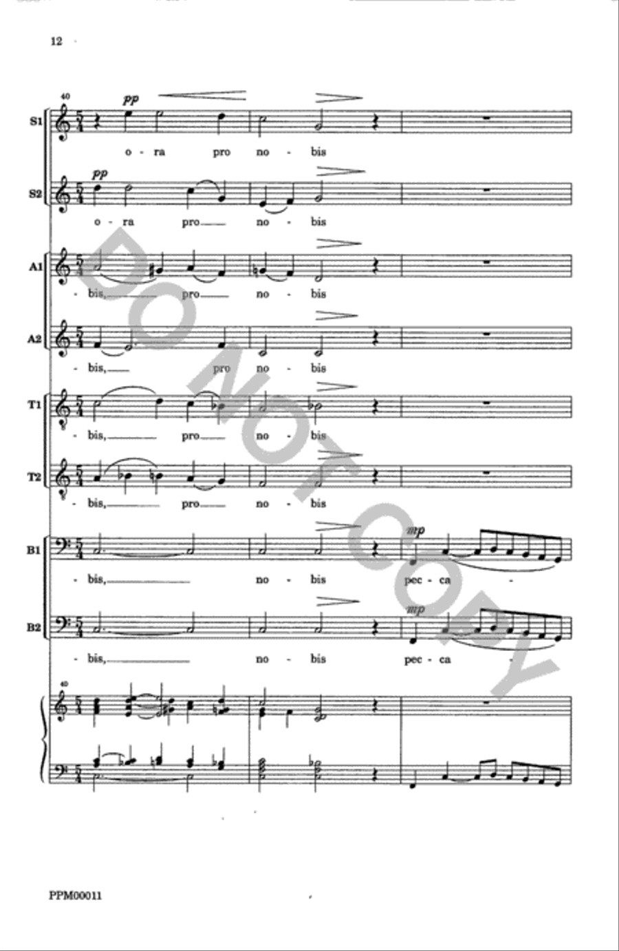 Ave Maria Op. 261 SSAATTBB scores gallery preview page 13
