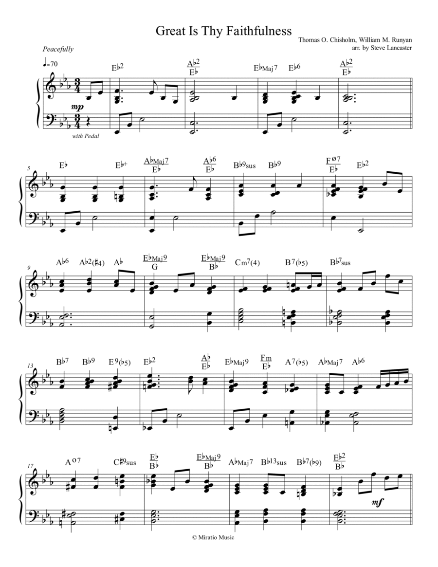 Great Is Thy Faithfulness - peaceful arr. for solo piano image number null