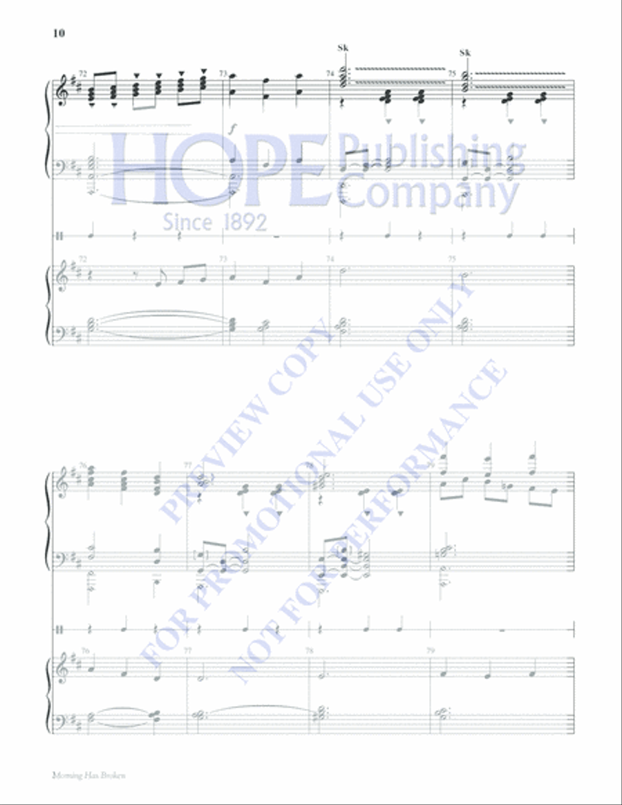 Morning Has Broken Handbell Choir scores gallery preview page 10