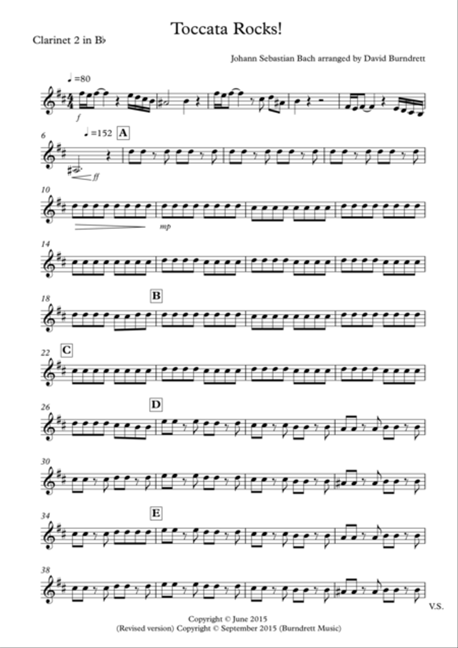 Toccata by Bach Rocks! for Clarinet Quartet Clarinet Quartet scores gallery preview page 6