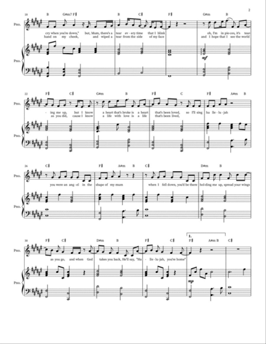 Supermarket Flowers Piano, Vocal scores gallery preview page 2