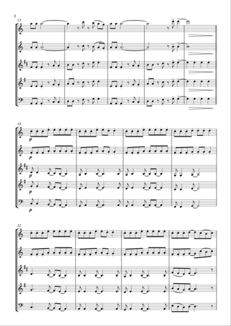 Rock You Like A Hurricane Woodwind Quintet scores gallery preview page 2