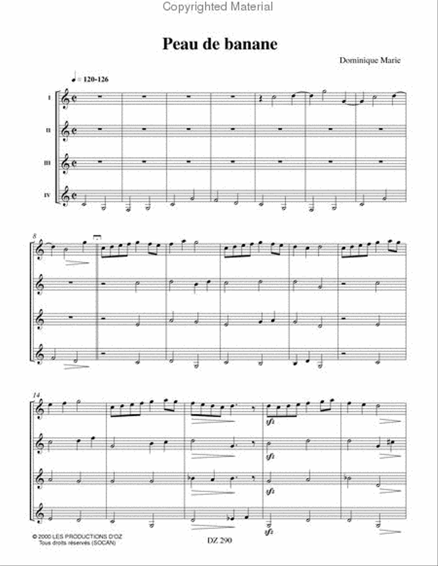 Peau de banane Guitar Ensemble scores gallery preview page 2