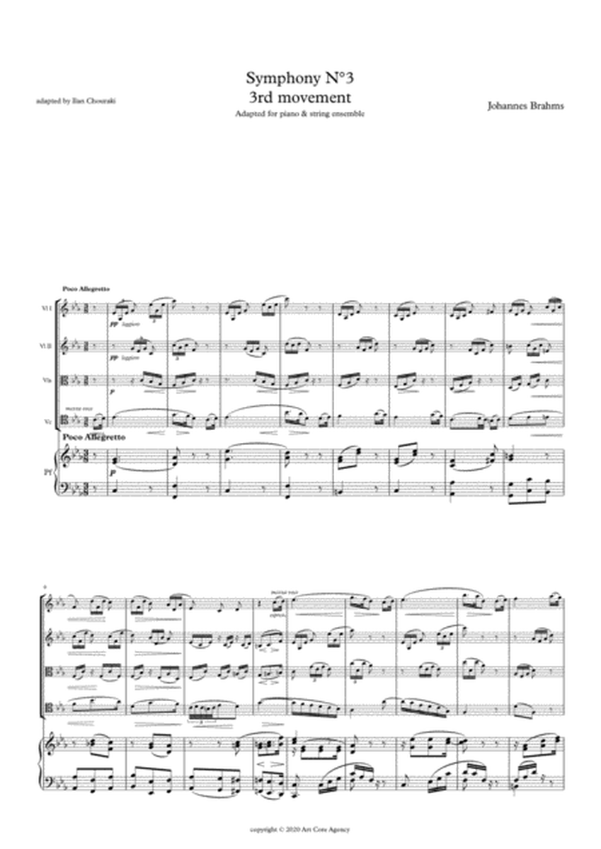 Symphony n°3 op.90, 3rd mvt for String Quartet & Piano image number null