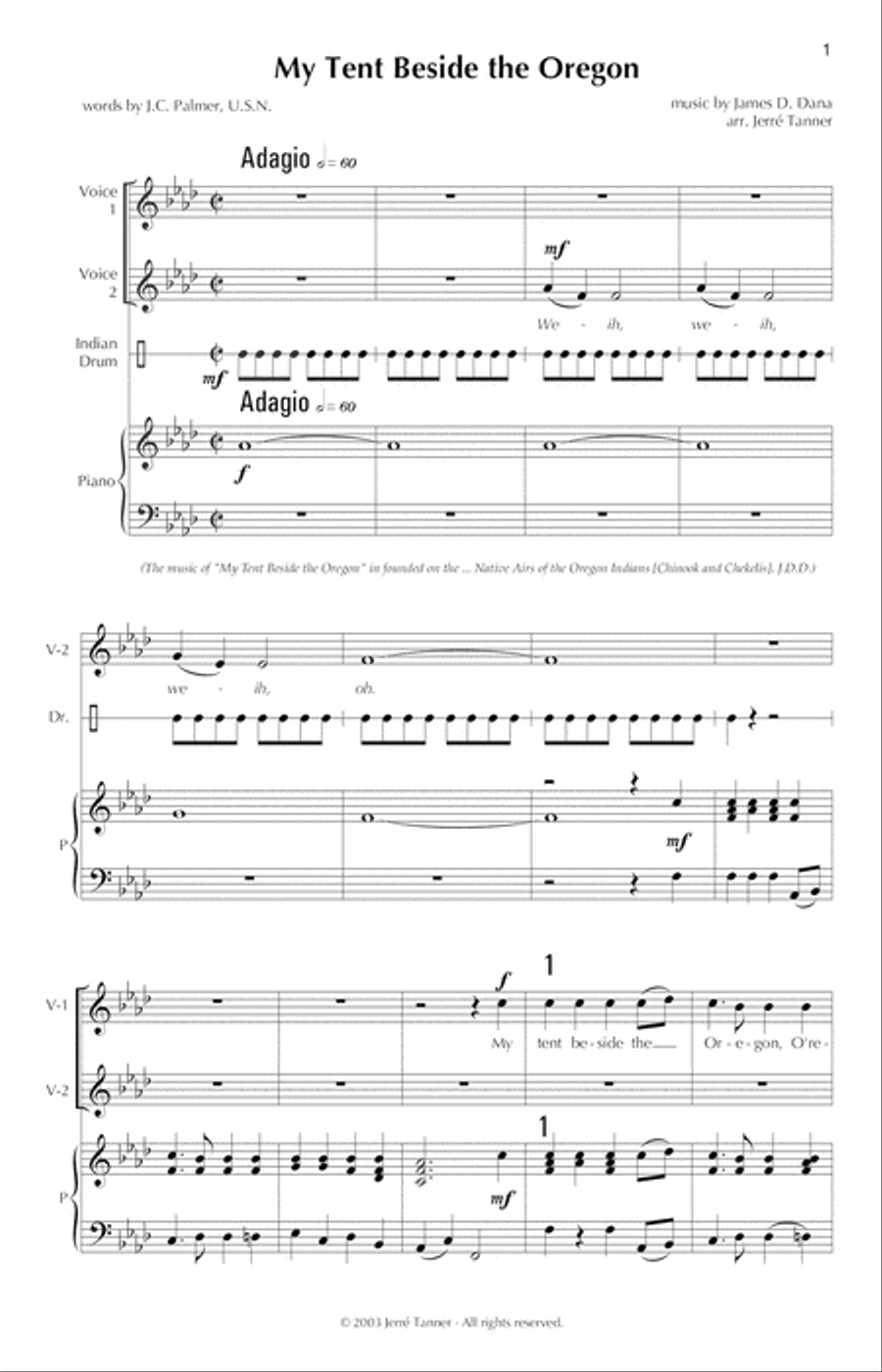 My Tent Beside the Oregon Choir scores gallery preview page 3