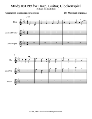 Study 081199 for Harp, Guitar, Glockenspiel