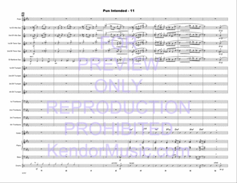 Pun Intended (Full Score) Jazz Ensemble scores gallery preview page 12