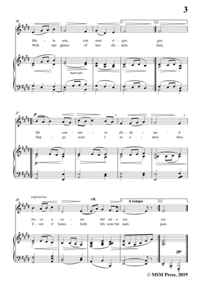 Scarlatti-Non vogl'io se non vederti,in E Major,for Voice and Piano image number null