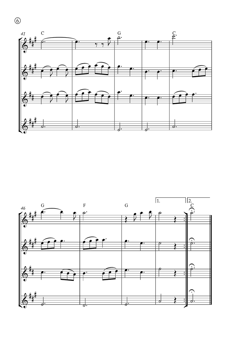 Oh Holy night Saxophone Quartet scores gallery preview page 6