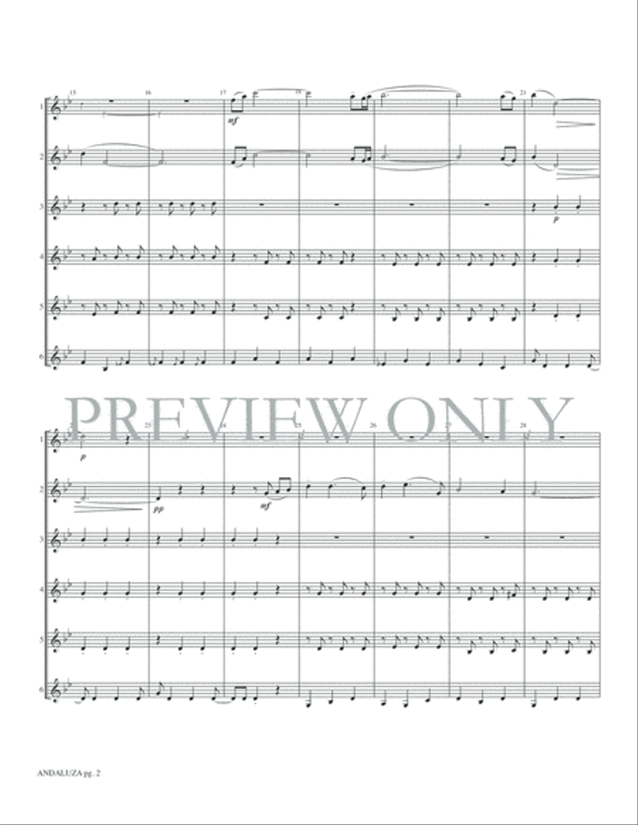 Andaluza -- Spanish Dance No. 5 Small Ensemble scores gallery preview page 4