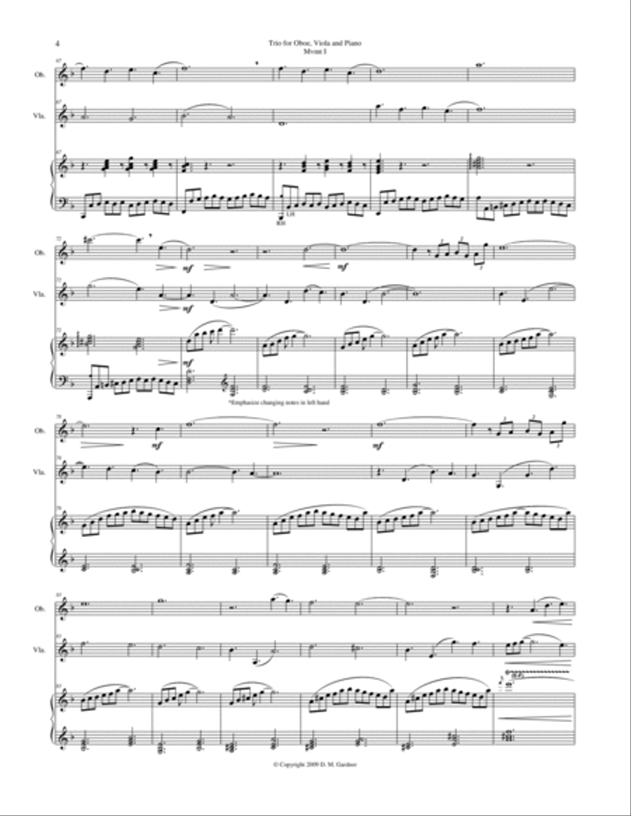 Trio for Oboe, Viola and Piano Small Ensemble scores gallery preview page 4