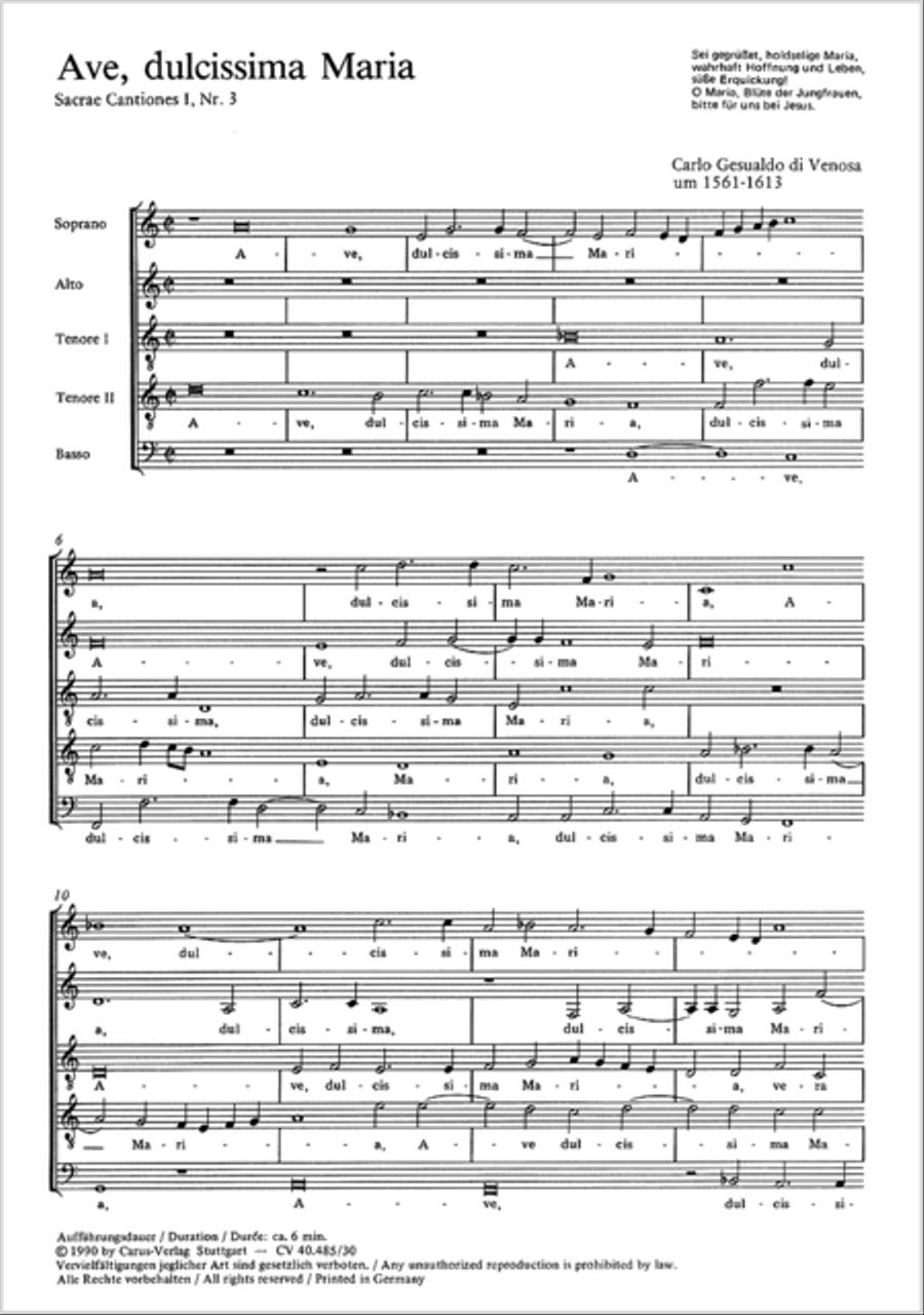Ave, dulcissima Maria SATTB scores gallery preview page 6