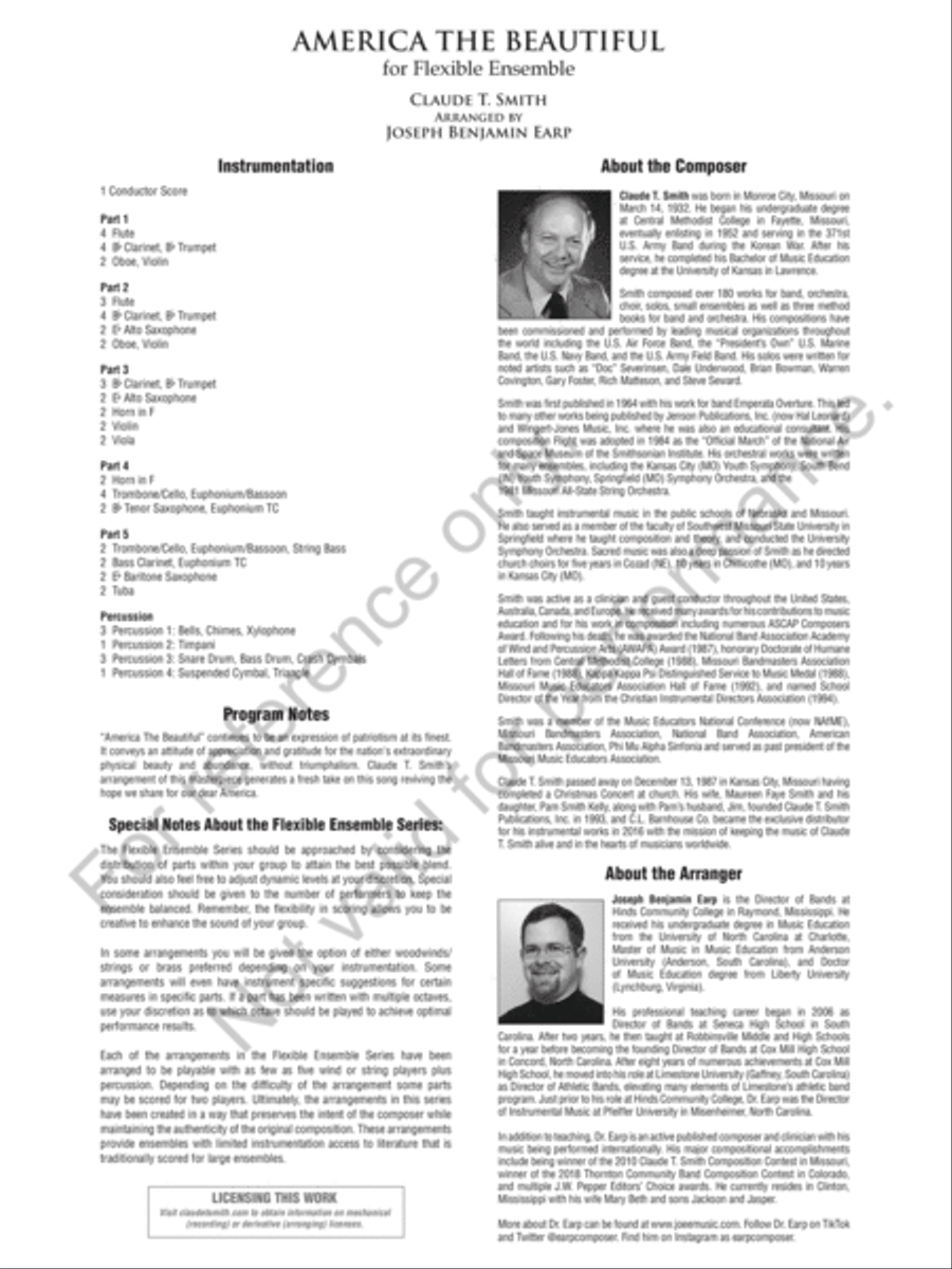America The Beautiful Concert Band scores gallery preview page 3