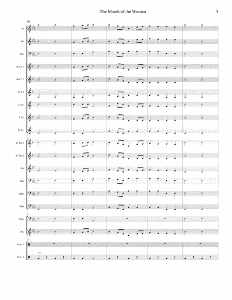 The March of the Women for Concert Band Concert Band scores gallery preview page 5