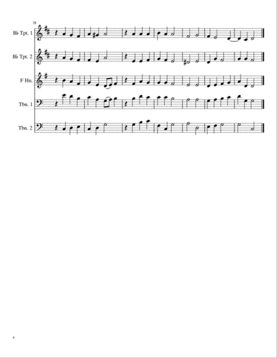 Lo, How A Rose E'er Blooming for Brass Quartet Brass Quartet scores gallery preview page 4