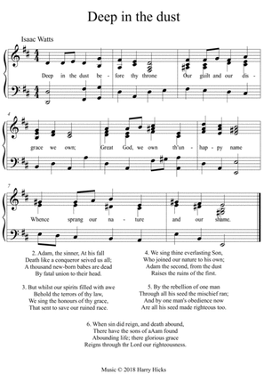 Deep in the dust. A new tune to a wonderful Isaac Watts hymn.