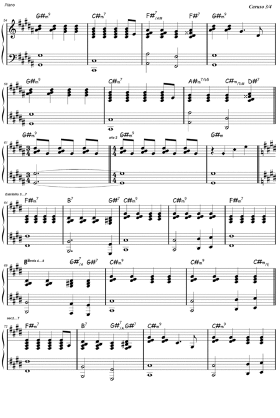 Caruso Caruso Easy Piano scores gallery preview page 4