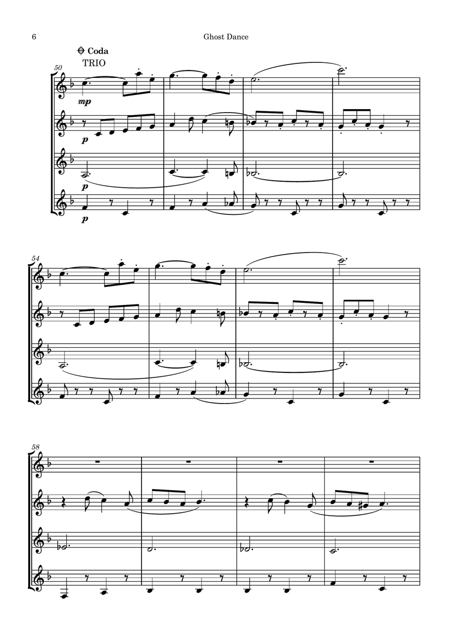Ghost Dance Ghost Dance Clarinet Quartet scores gallery preview page 6