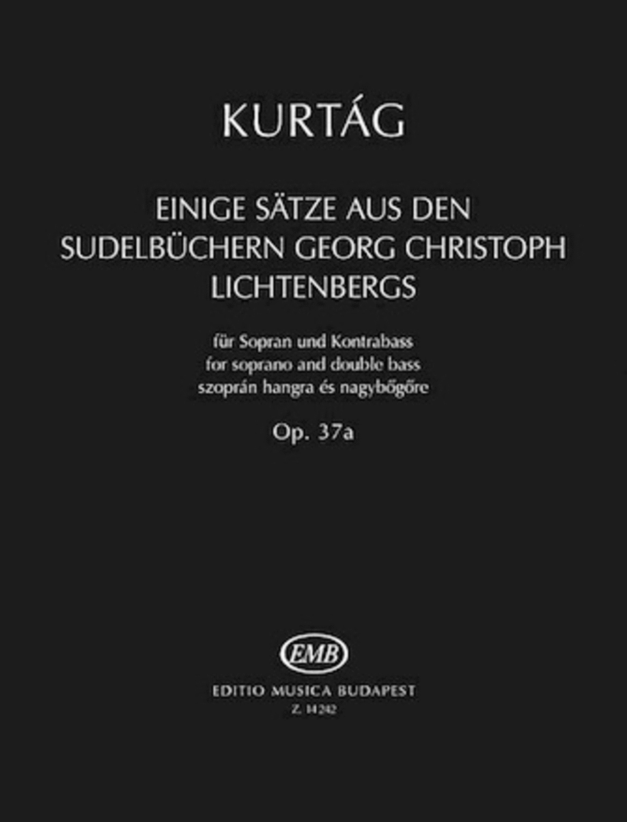 Einige SÃ¤tze aus der SudelbÃ¼chern G. Chr. Lichtenbergs, Op. 37a