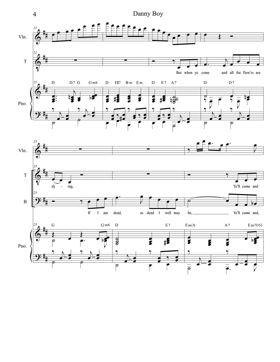 Danny Boy (for 2-part choir - (TB) TB scores gallery preview page 4