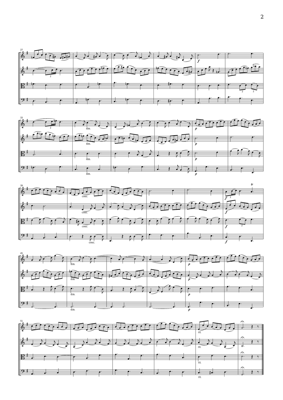 J.S.Bach Jesu, Joy of Man's Desire from Cantata BWV147, for string quartet, CB203 String Quartet scores gallery preview page 2