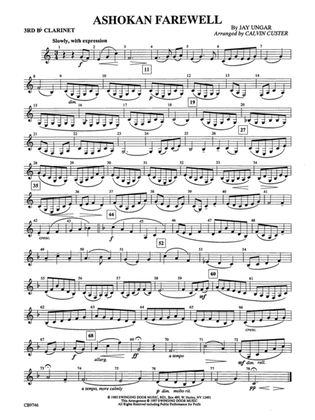 Ashokan Farewell (from The Civil War): 3rd B-flat Clarinet