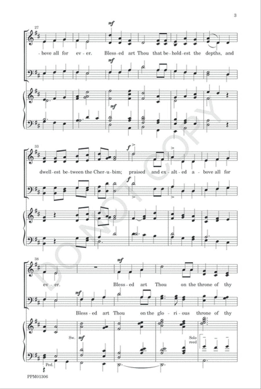 Benedictus es Domine 4-Part scores gallery preview page 6