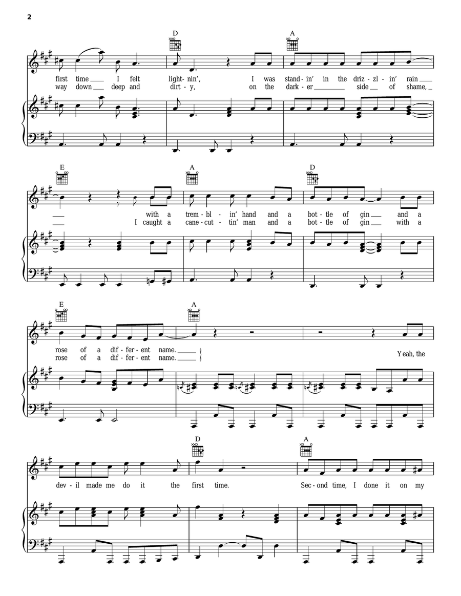 Black Rose Black Rose Piano, Vocal, Guitar scores gallery preview page 2