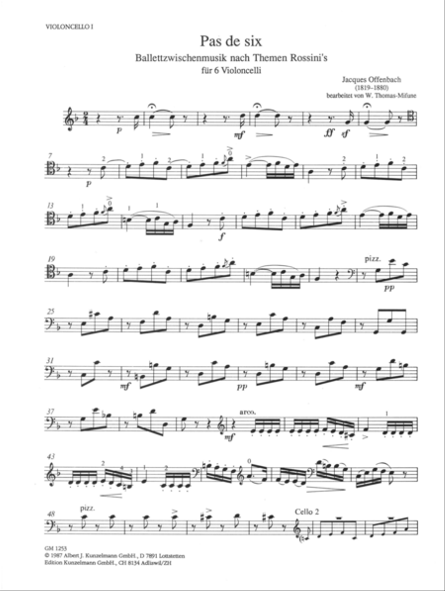 Pas de six / Bolero for 6 celli Cello scores gallery preview page 2