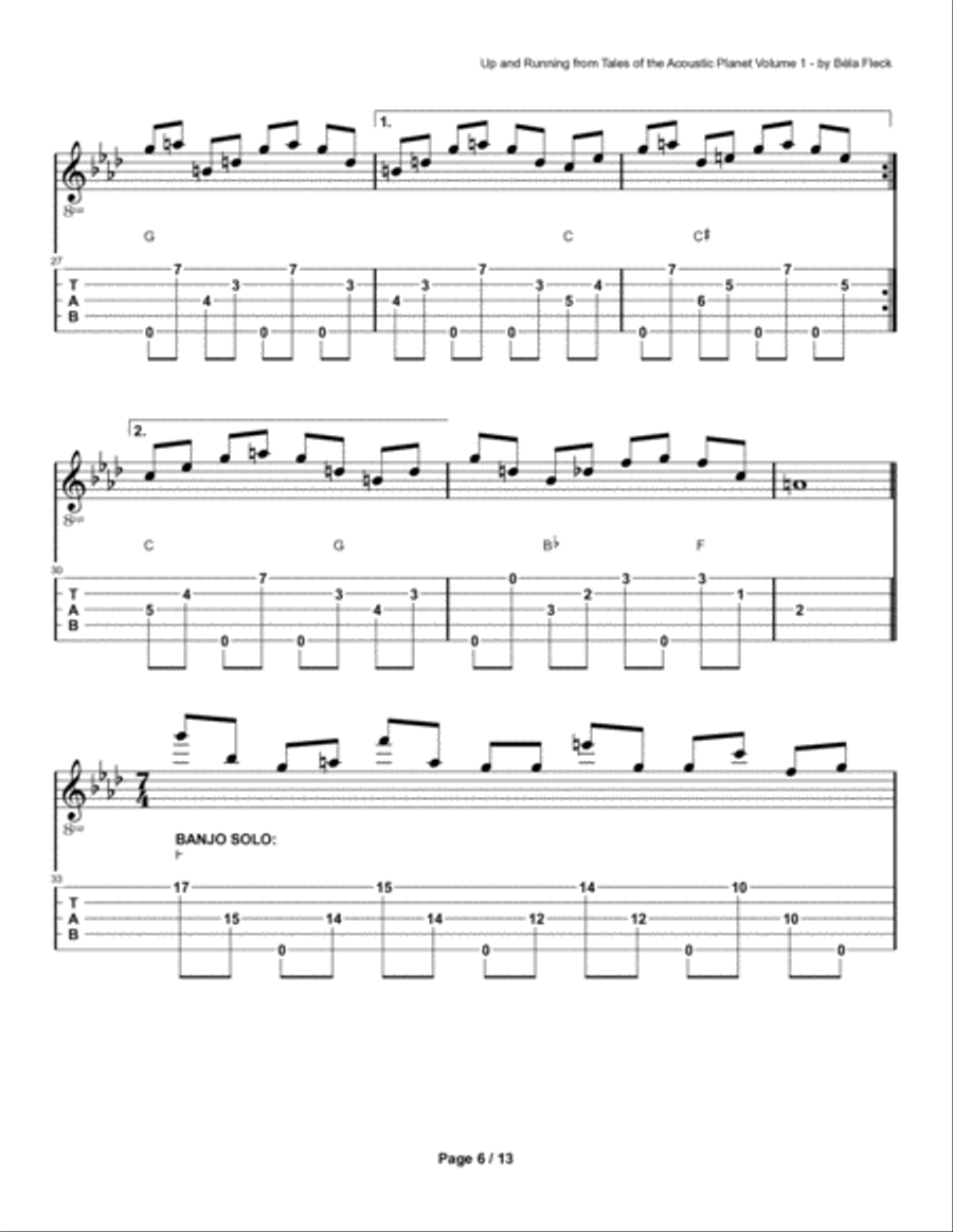 Up And Running Banjo scores gallery preview page 6