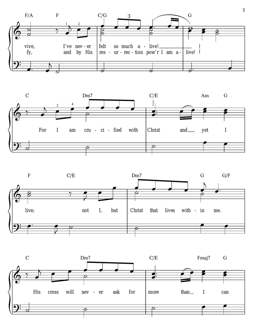 Crucified With Christ Crucified With Christ Easy Piano scores gallery preview page 3