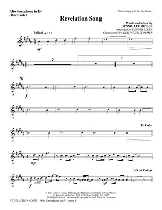Revelation Song - Alto Sax (sub. Horn)