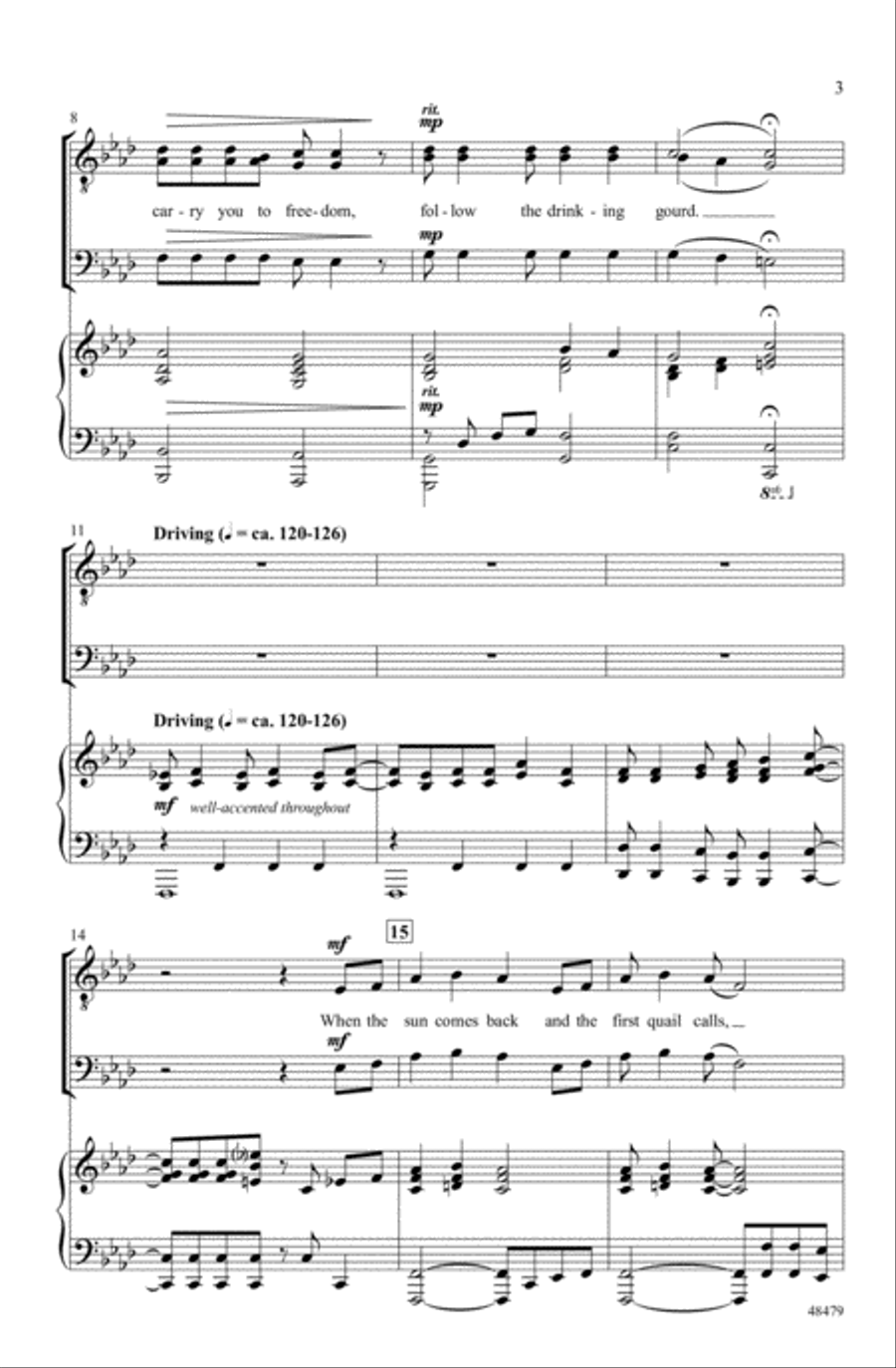 Follow the Drinking Gourd Choir scores gallery preview page 2