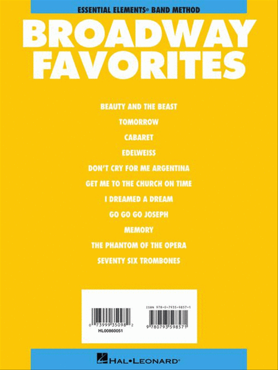 Essential Elements Broadway Favorites Concert Band Methods scores gallery preview page 6