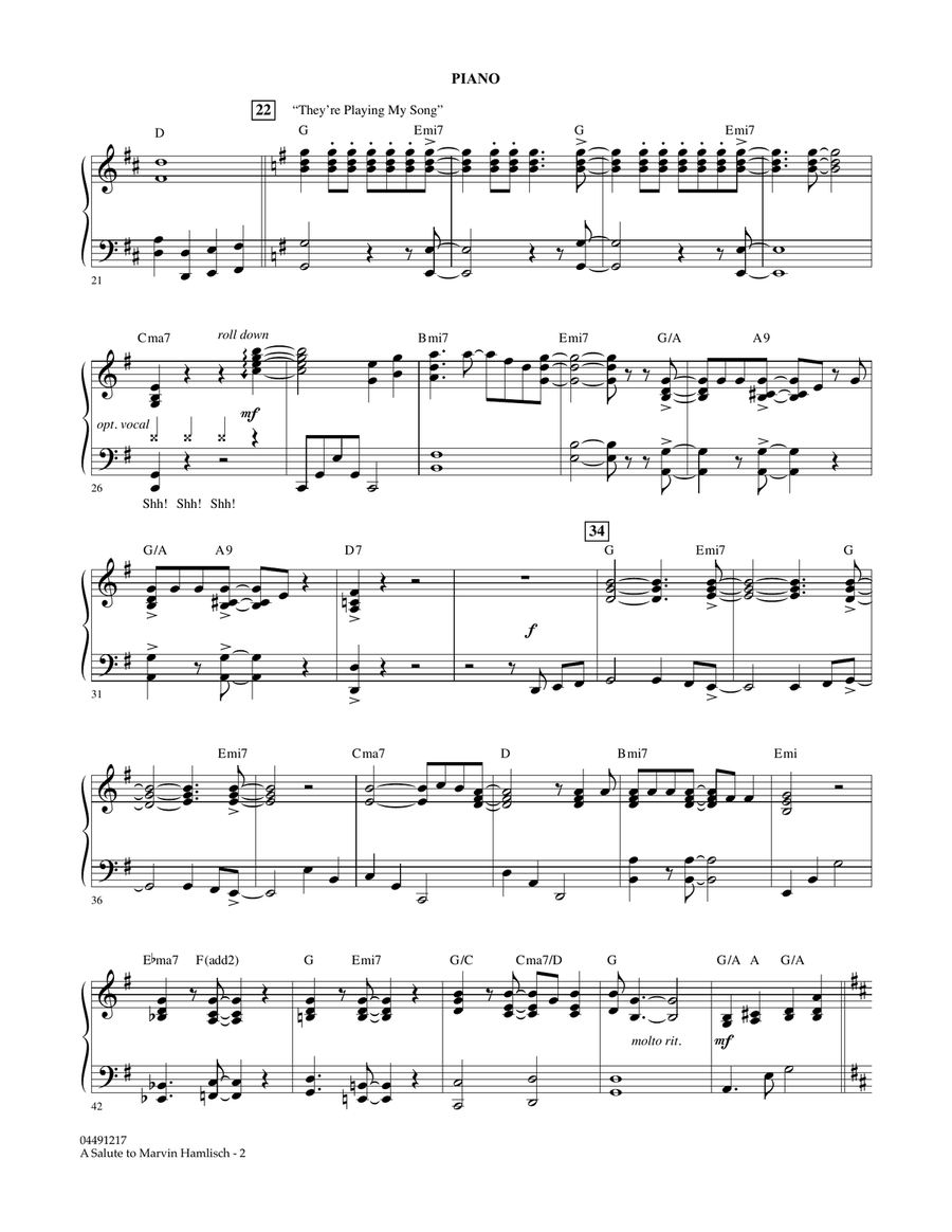 A Salute To Marvin Hamlisch - Piano Orchestra scores gallery preview page 2