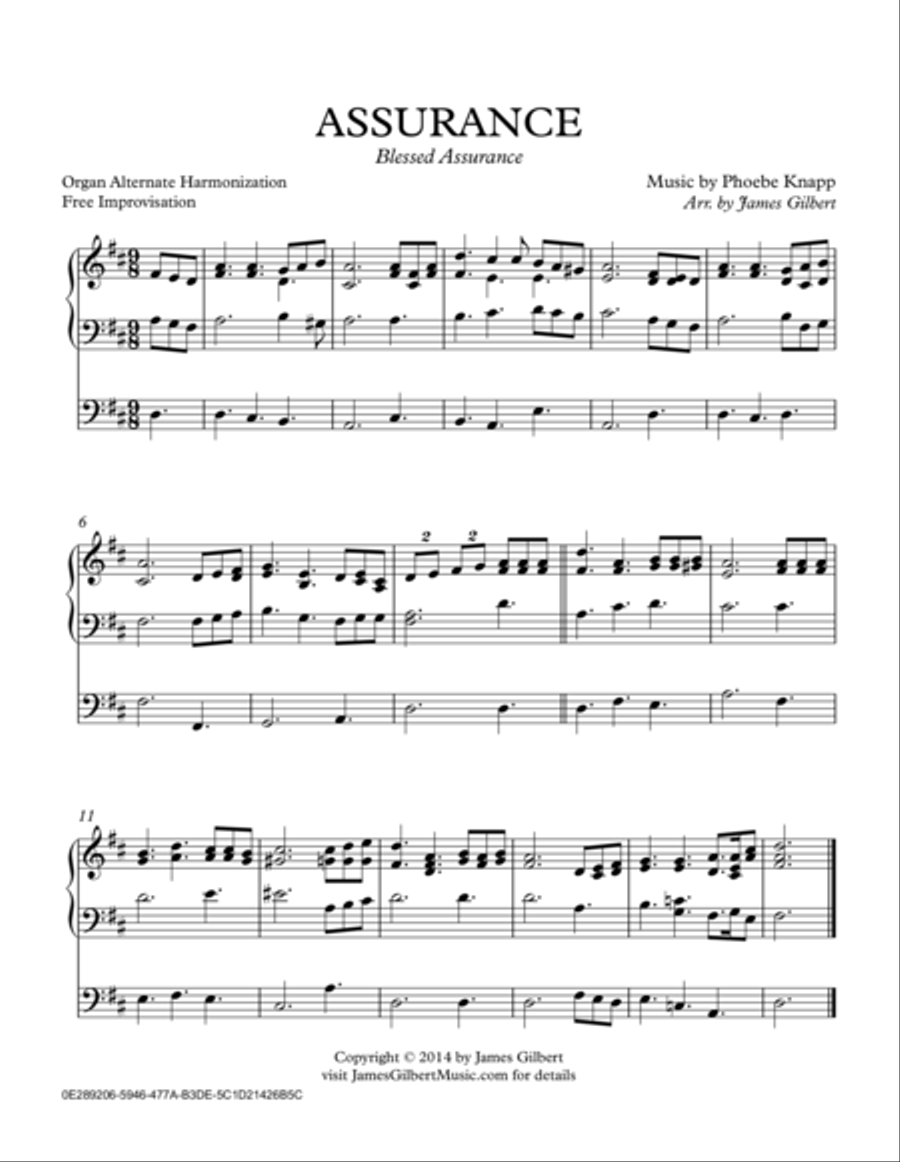 ASSURANCE (Blessed Assurance) Organ Solo scores gallery preview page 1