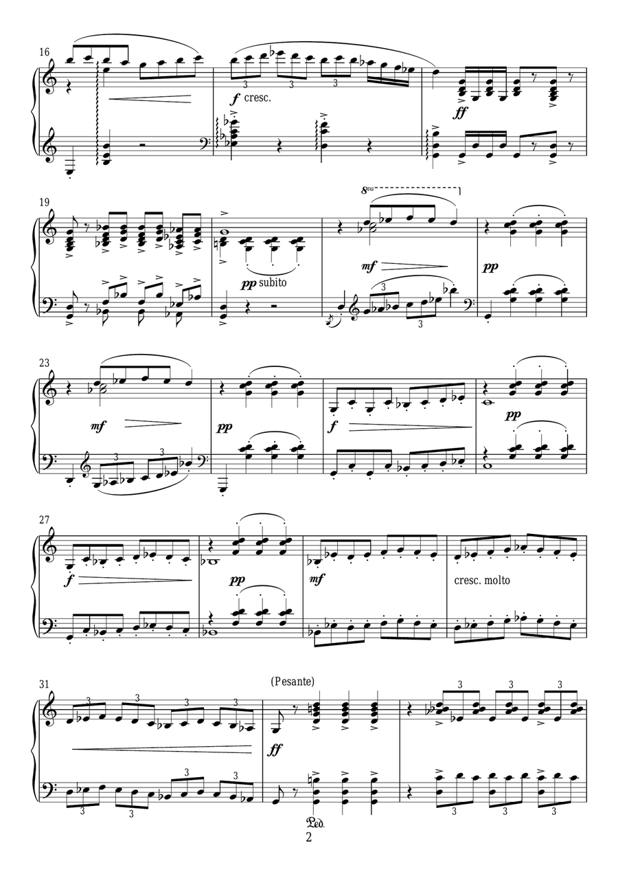 Danza Del Molinero (The Miller's Dance) (From El Sombrero De Tres Picos (The Three-Cornered Hat) Piano Solo scores gallery preview page 2