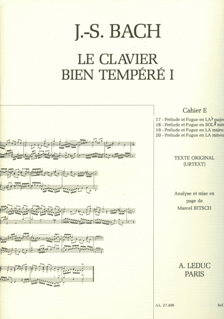 Le Clavier Bien Tempere Vol.1e (piano Solo)