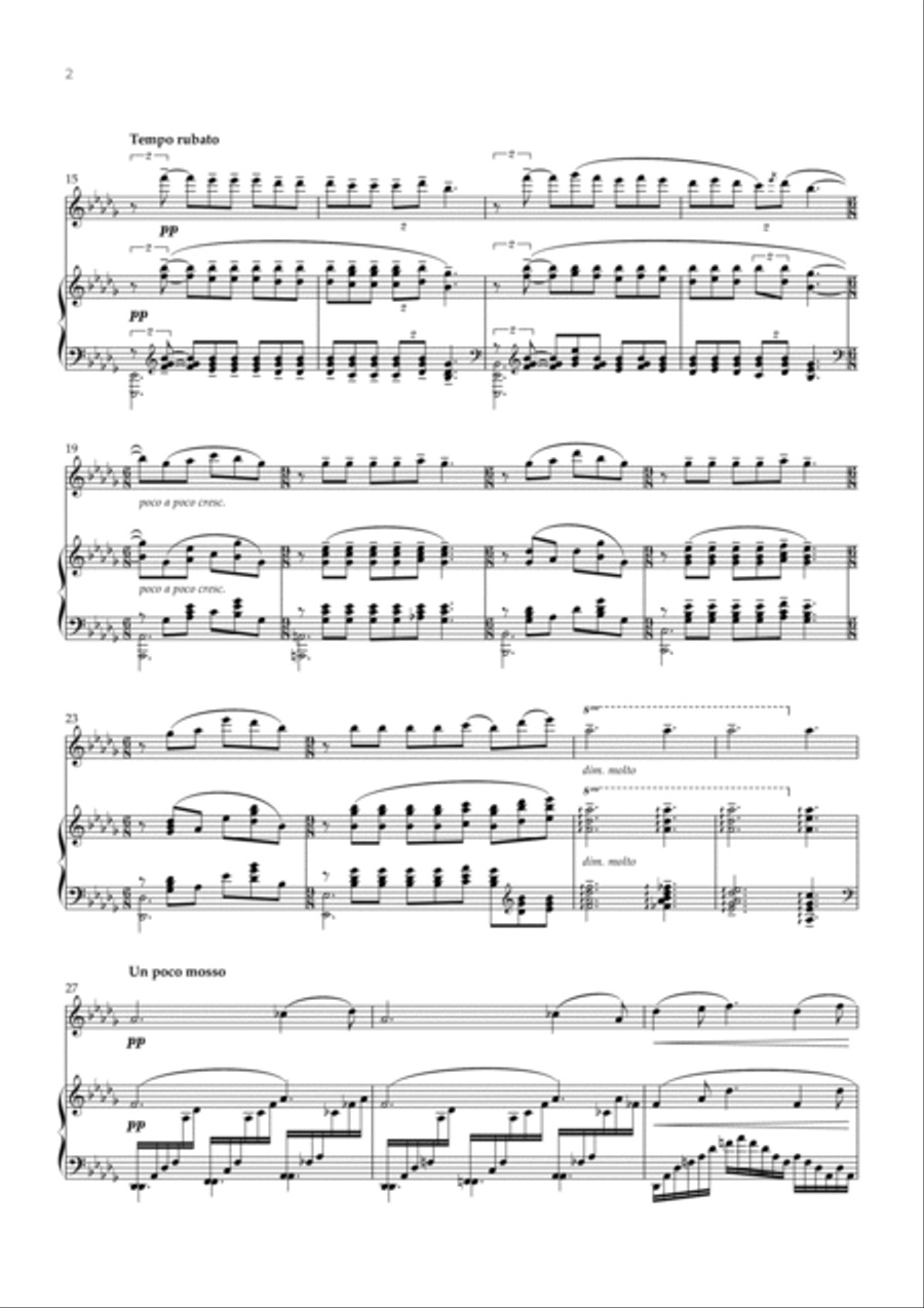 Clair De Lune (Flute and Piano) - Debussy Flute Solo scores gallery preview page 2