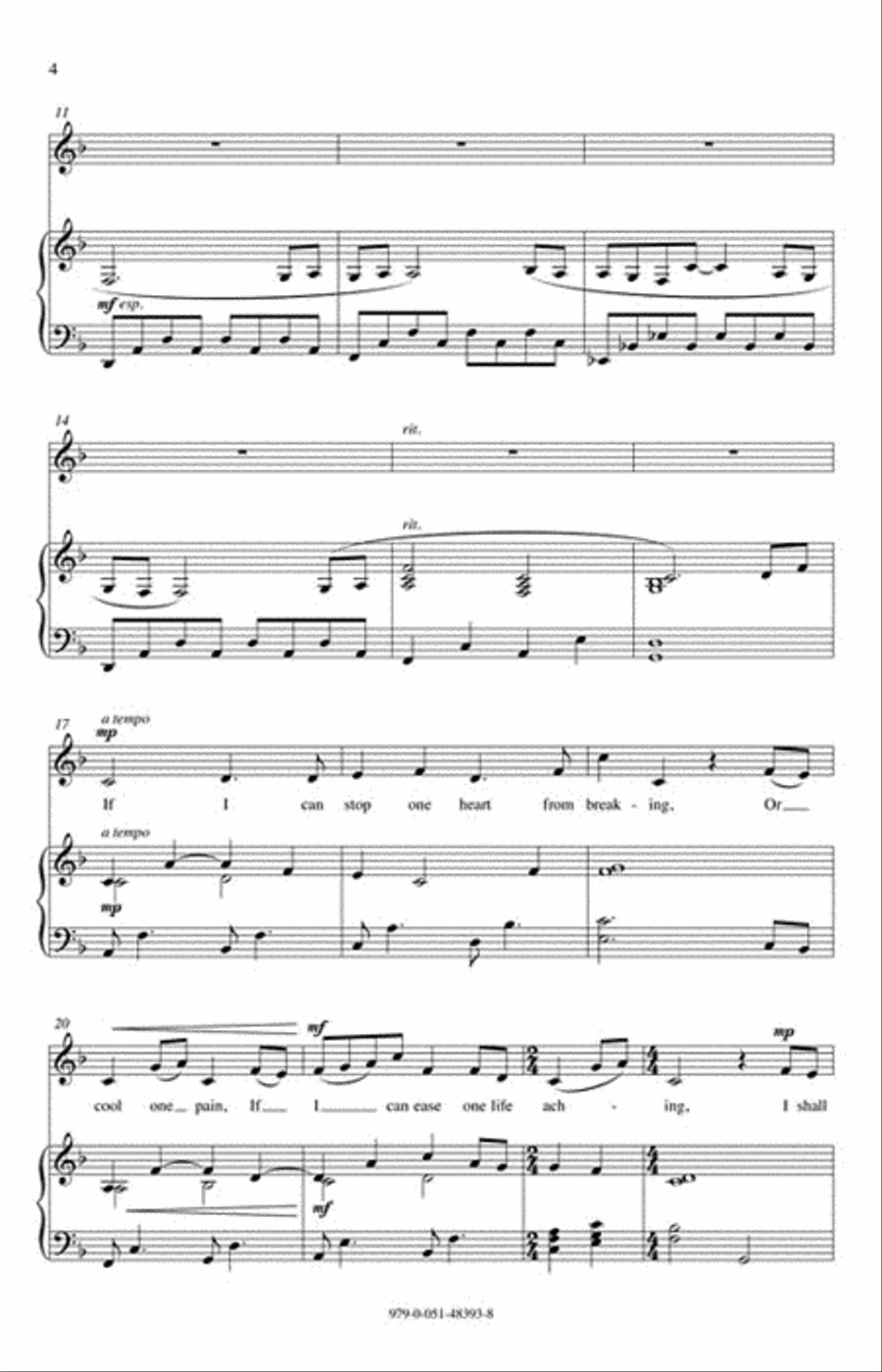 If I Can Stop One Heart from Breaking Unison Choir scores gallery preview page 3