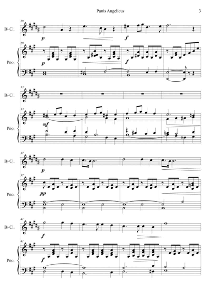 Panis Angelicus Clarinet Solo scores gallery preview page 3