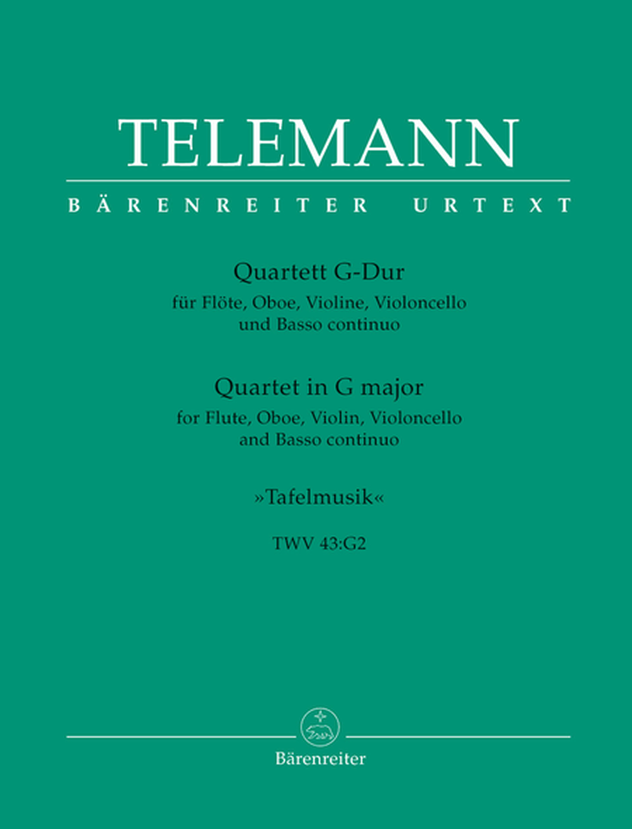 Quartet for Flute, Oboe, Violin, Violoncello and Basso continuo in G major TWV 43:G2