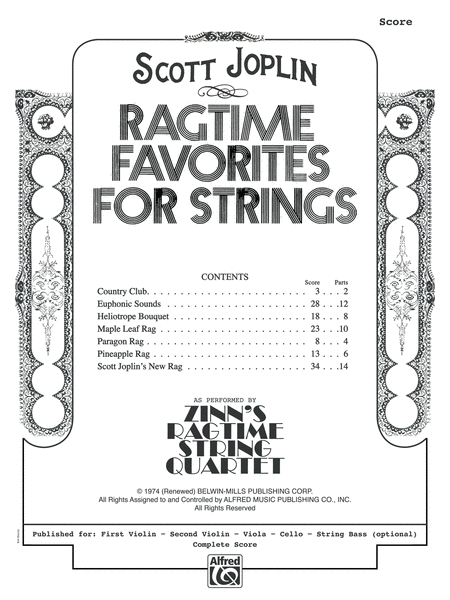 Ragtime Favorites for Strings