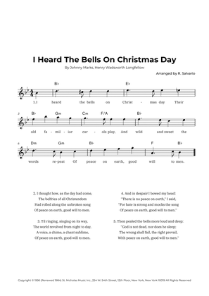 I Heard The Bells On Christmas Day (Key of B-Flat Major)